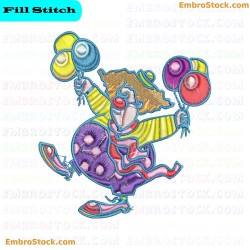 Joyful Circus Clown Embroidery Design 35