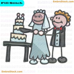 Just Married Embroidery Design 1