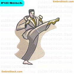 Karate Embroidery Design 10