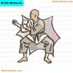 Karate Embroidery Design 9