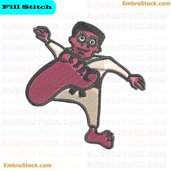 Karate Kick Embroidery Design 2