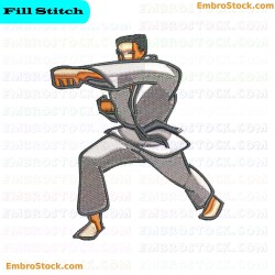 Karate Pose Embroidery Design 1