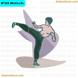 Karate Practitioner Embroidery Design 11