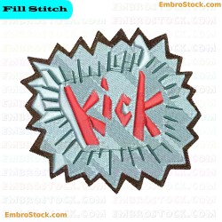 Kick Embroidery Design 7