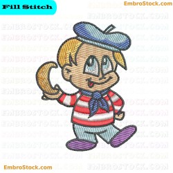 Kids Character Embroidery Design 1