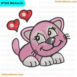 Kitten Embroidery Design 10