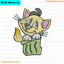 Kitten Embroidery Design 13