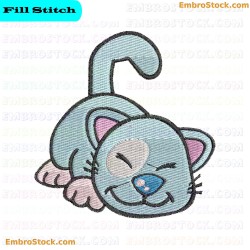 Kitten Embroidery Design 14