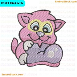 Kitten Embroidery Design 15