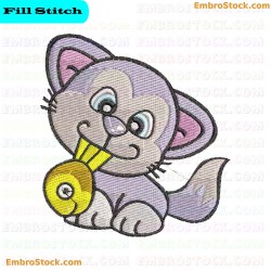 Kitten Embroidery Design 9