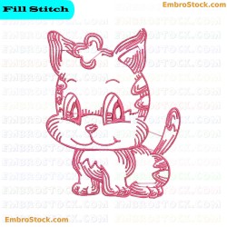 Kitten Image Embroidery Design 4