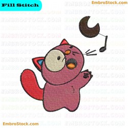 Kitten Singing Embroidery Design 3