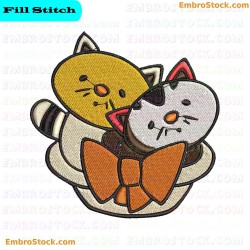 Kittens In A Hat Embroidery Design 1