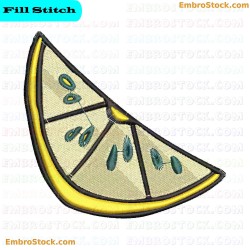 Lemon Slice Embroidery Design 5