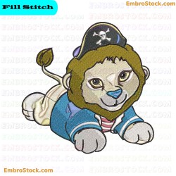 Lion Cub Embroidery Design 6