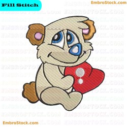 Love Bear Embroidery Design 6