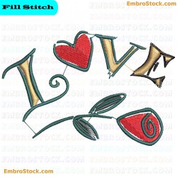 Love Embroidery Design 4