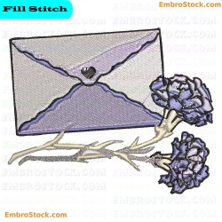 Love Letter And Roses Embroidery Design 6