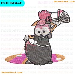 Maid Outfit Cow Embroidery Design 9