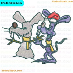 Mice Duel Embroidery Design 2