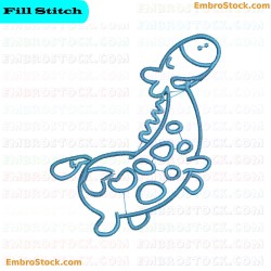 Mini Cartoon Giraffe Embroidery Design 6