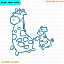 Mini Giraffe Embroidery Design 11