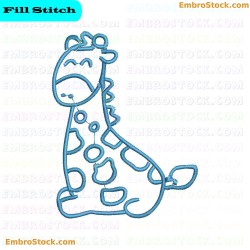 Mini Giraffe Graphic Embroidery Design 12