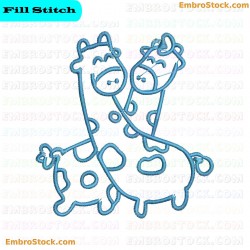 Mini Giraffes Embroidery Design 14