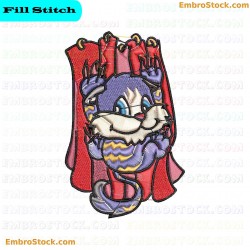 Mischievous Cat Climb Curtain Embroidery Design 4