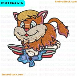 Mischievous Cat Embroidery Design 2