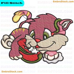 Mischievous Cat Embroidery Design 3