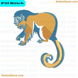 Monkey Embroidery Design 12