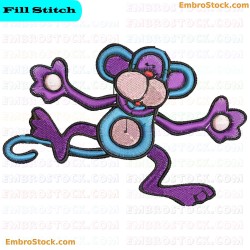 Monkey Embroidery Design 24