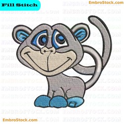 Monkey Embroidery Design 2