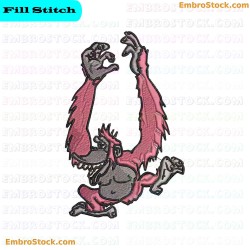 Monkey Embroidery Design 30