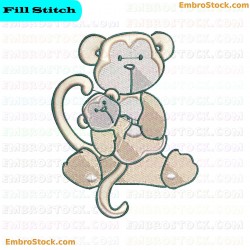 Monkey Embroidery Design 40