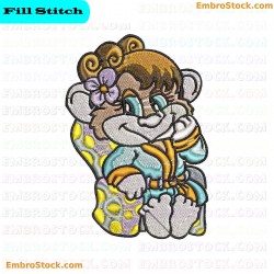 Monkey Embroidery Design 6