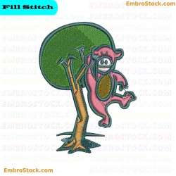 Monkey In A Tree Embroidery Design 21