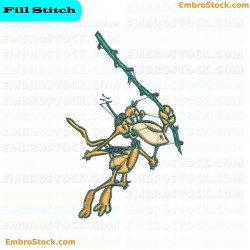 Monkey Playing On Rope Embroidery Design 42