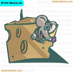 Mouse In Cheese Embroidery Design 4