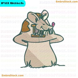 Mouse In Mushroom House Embroidery Design 10