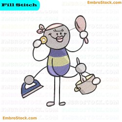 Multi Tasking Handy Mandy Character Embroidery Design 8