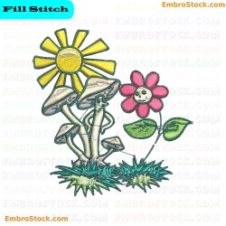 Mushroom Embroidery Design 13