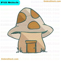 Mushroom House Embroidery Design 8