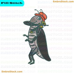 Musical Insect Embroidery Design 42