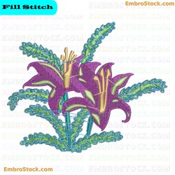 Native Flower Embroidery Design 6