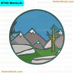 Nature Scene Embroidery Design 11