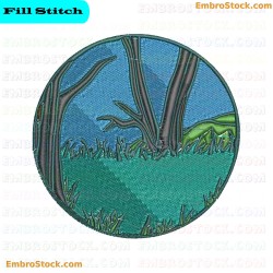 Nature Scene Embroidery Design 3