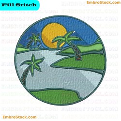 Nature Scene Embroidery Design 8