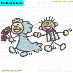 Newlyweds Embroidery Design 2